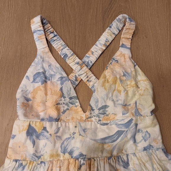 Floral Sleeveless Mini Dress with Crossed Straps - Picture 8 of 8